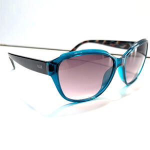 Elle WEL61SG14 Sunglasses Blue Frames Oversize Circular Beautiful Chic Style Y2k